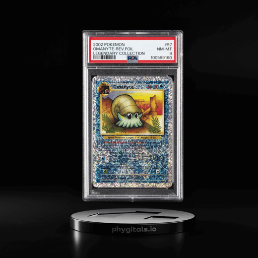 2002 POKEMON LEGENDARY COLLECTION #57 OMANYTE-REVERSE FOIL PSA 8