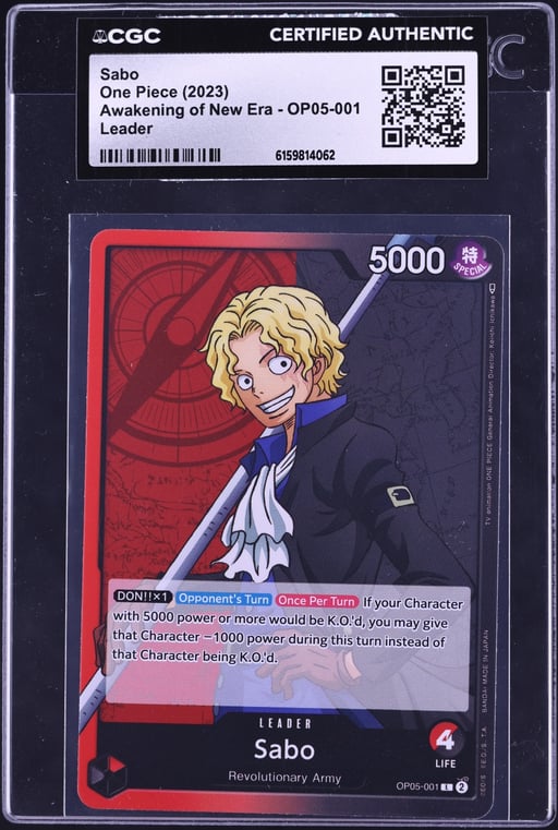 2023 One Piece Awakening Of New Era Leader Sabo #OP05-001 CGC AUTH