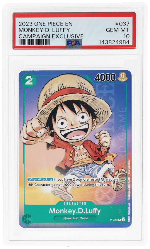 2023 One Piece Promo Bandai Card Games Set Monkey D. Luffy #P037 PSA 10