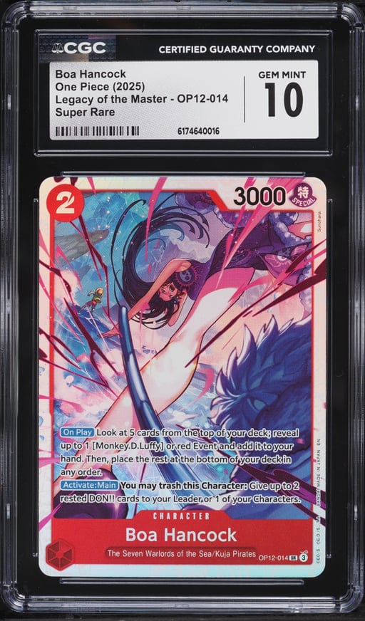 2025 One Piece Legacy Of The Master Super Rare Boa Hancock #OP12-014 CGC 10 GEM MINT