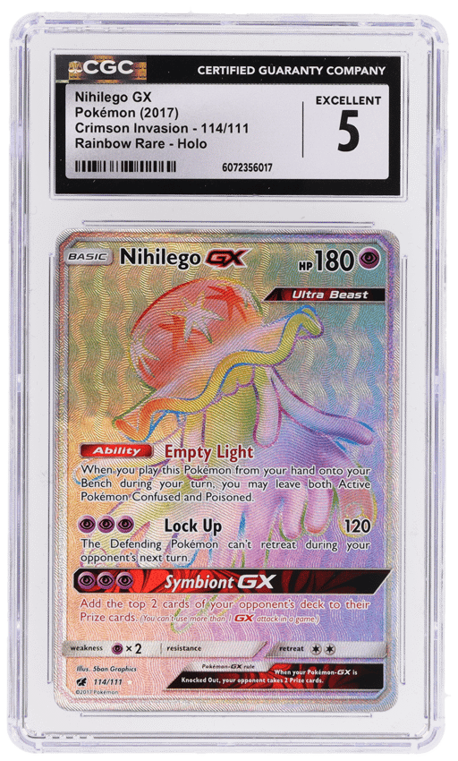 2017 Pokemon Sun and Moon Crimson Invasion Nihilego Gx #114 CGC 5