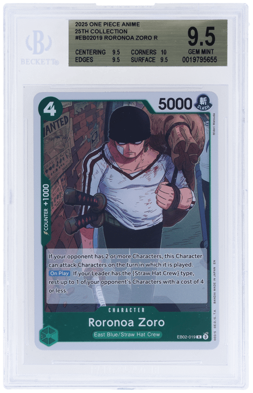 2025 One Piece Card Game Anime 25th Collection Roronoa Zoro #EB02019 BGS 9.5