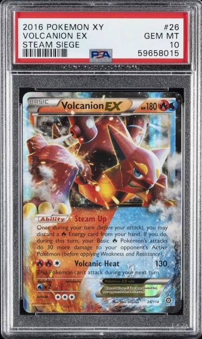 2016 POKEMON XY STEAM SIEGE #26 VOLCANION EX PSA 10
