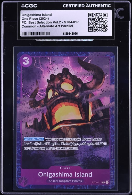 2024 One Piece Premium Best Selection Vol. 2 Alt Art Onigashima Island #ST04-017 CGC AUTH