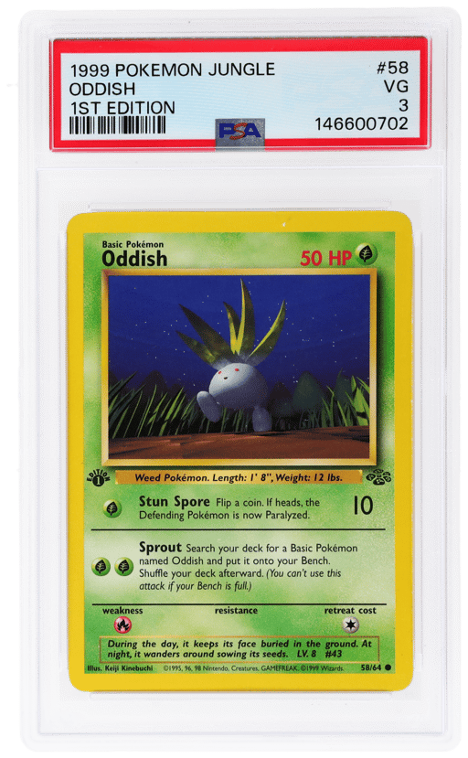 1999 Pokemon Jungle 1st Edition Oddish #58 PSA 3