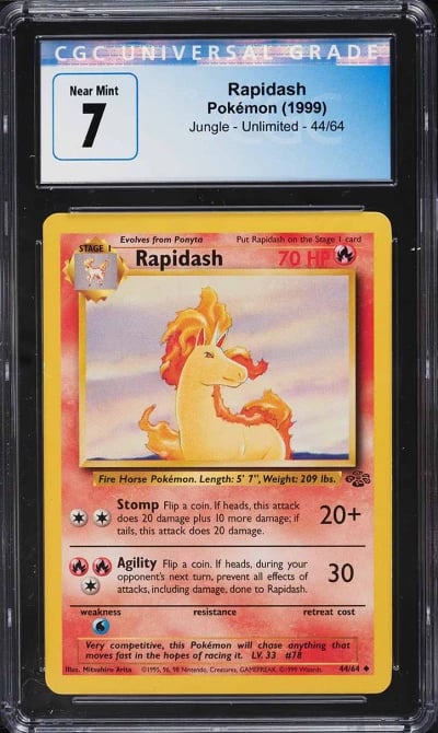 1999 Pokemon Jungle Rapidash #44 CGC 7 NRMT
