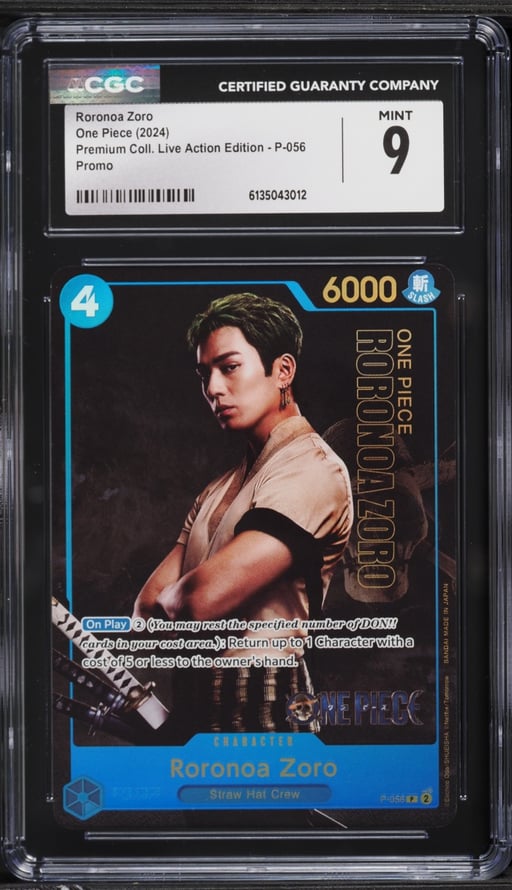 2024 One Piece Premium Collection Live Action Edition Promo Roronoa Zoro #P-056 CGC 9 MINT