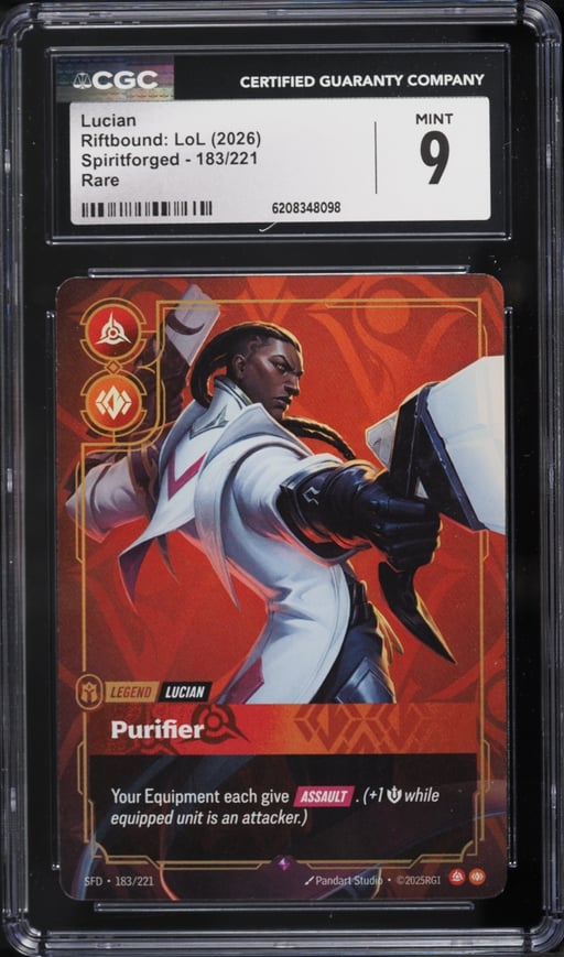2026 Riftbound League Of Legends LoL Spiritforged Lucian #183 CGC 9 MINT