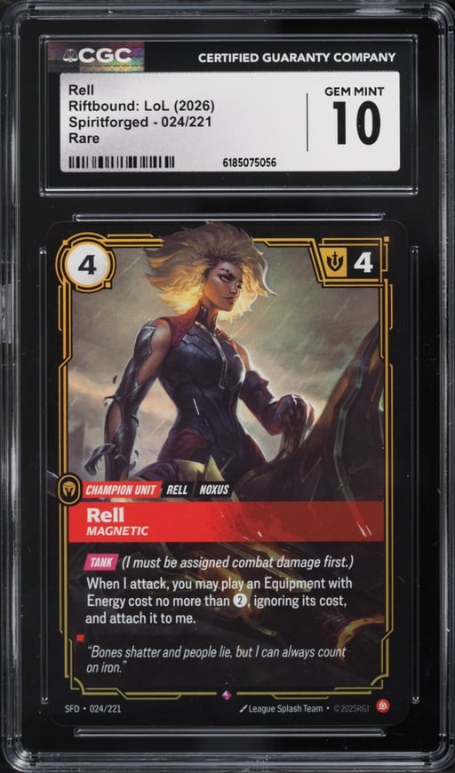 2026 Riftbound League Of Legends Spiritforged Rell #024 CGC 10 GEM MINT