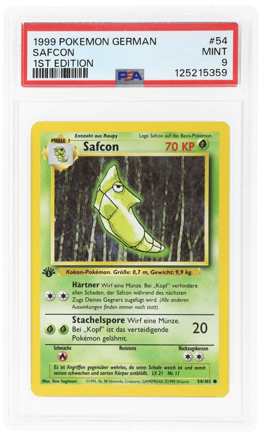 1999 Pokemon Base Set German 1st Edition Metapod #54 PSA 9