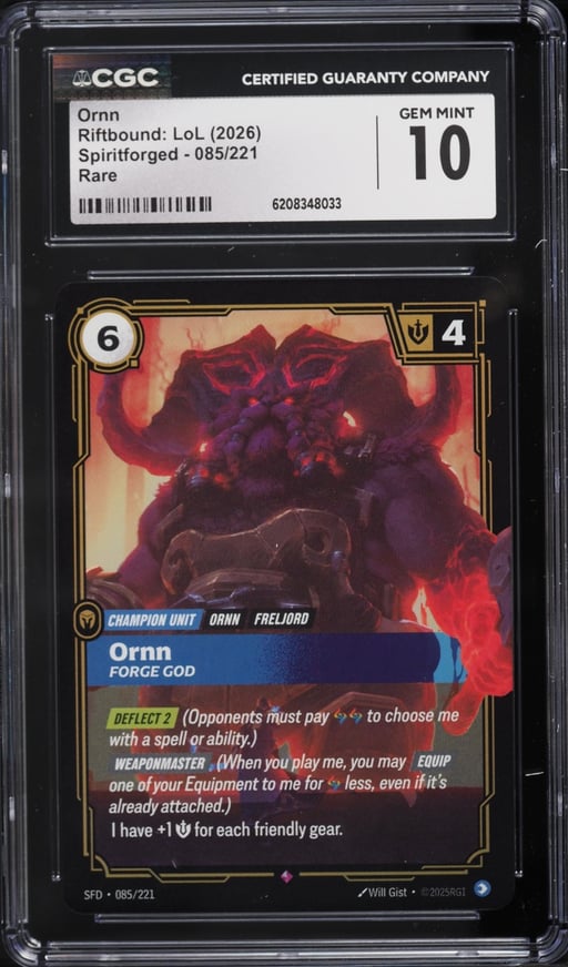 2026 Riftbound League Of Legends LoL Spiritforged Ornn #85 CGC 10 GEM MINT