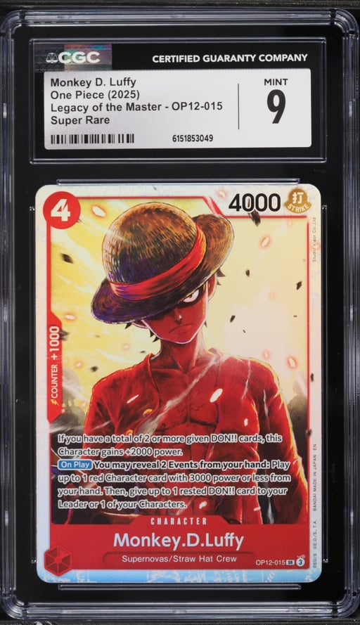 2025 One Piece Legacy Of The Master SR Monkey D. Luffy #OP12-015 CGC 9 MINT