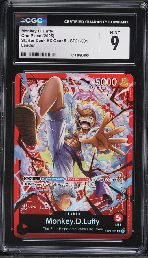 2025 One Piece Starter Deck EX Gear 5 Leader Monkey D. Luffy #ST21-001 CGC 9 MINT