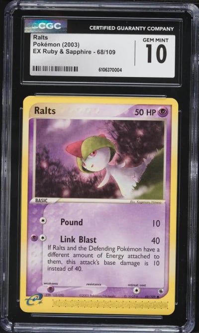 2003 Pokemon EX Ruby & Sapphire Ralts #68 CGC 10 GEM MINT