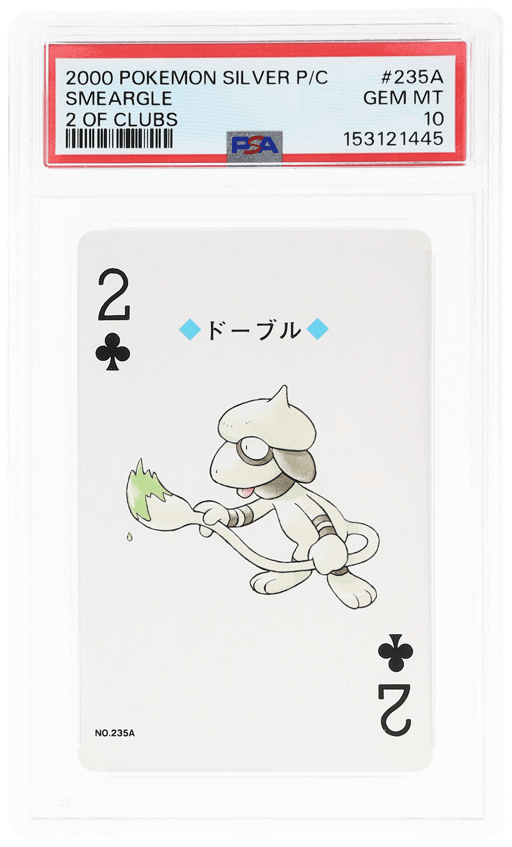 2000 Pokemon Silver Version Playing Cards 2 of Clubs Smeargle #235A PSA 10