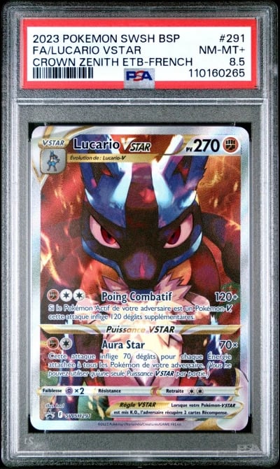 2023 POKEMON SWSH BLACK STAR PROMO #291 FULL ART/LUCARIO VSTAR PSA 8.5