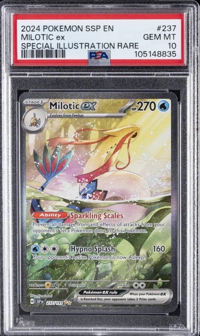 2024 POKEMON SSP EN-SURGING SPARKS SPECIAL ILLUSTRATION RARE MILOTIC EX PSA 10