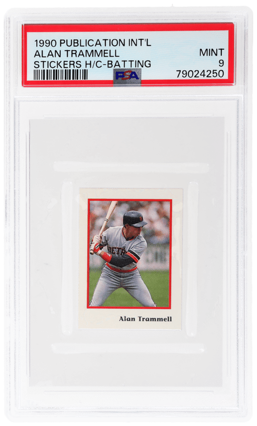 1990 Publication International Stickers Hand Cut Batting Alan Trammell PSA 9
