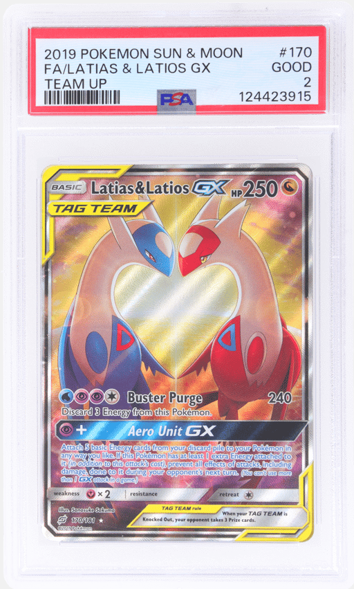 2019 Pokemon Sun and Moon Team Up Latias/Latios Gx #170 PSA 2