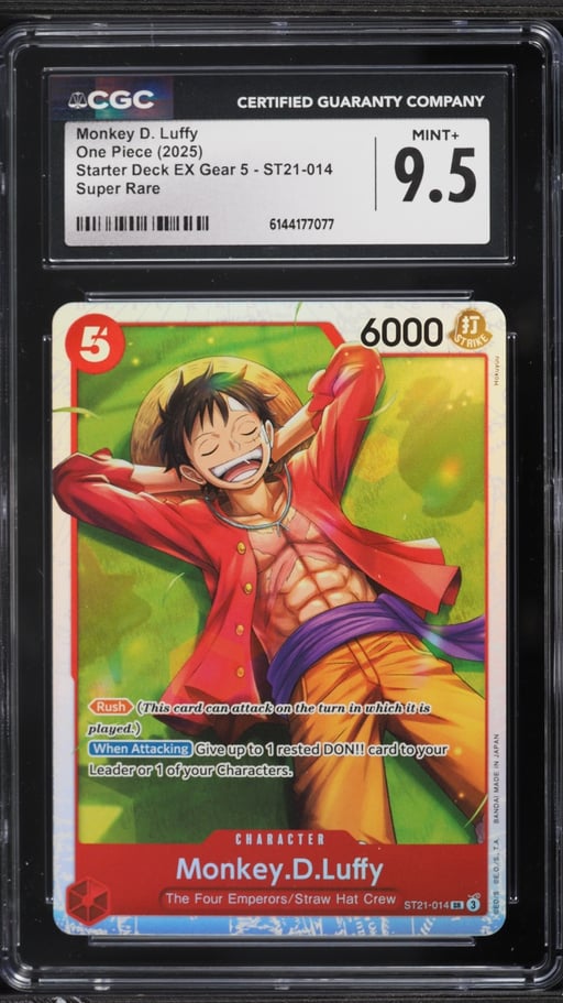 2025 One Piece Starter Deck EX Gear 5 SR Monkey D. Luffy #ST21-014 CGC 9.5 MINT+
