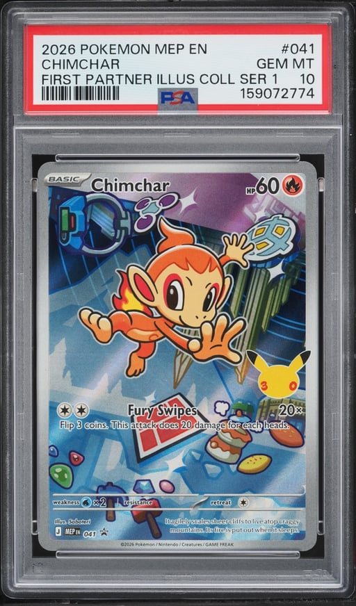 2026 Pokemon Mega Evolution Promo First Partner Illustration Full Art Chimchar #41 PSA 10 GEM