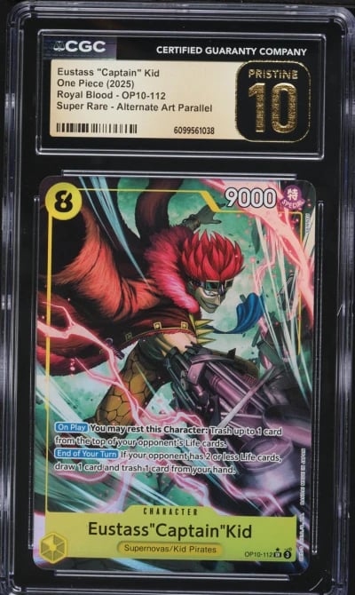 2025 One Piece Royal Blood Alt Art Parallel Eustass "Captain" Kid #OP10-112 CGC 10 PRISTINE