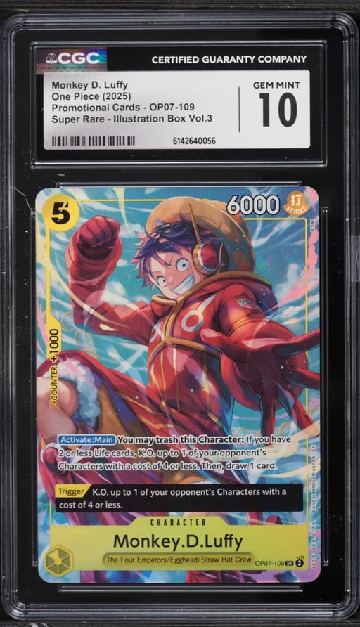 2025 One Piece Promo Illustration Box Volume 3 SR Monkey D. Luffy #OP07-109 CGC 10 GEM MINT
