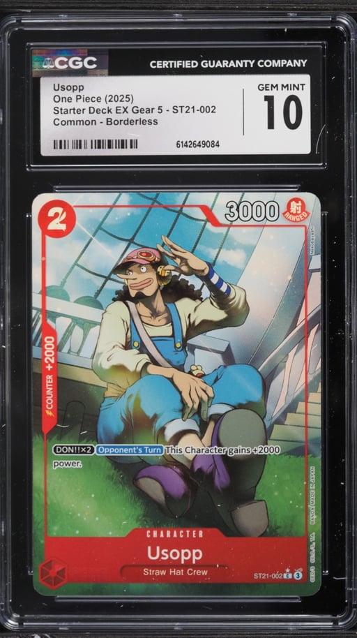2025 One Piece Starter Deck EX Gear 5 Borderless Alt Art Usopp #ST21-002 CGC 10 GEM MINT
