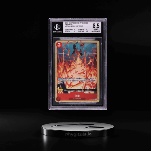 2023 One Piece Japanese Pillars Of Strenght Alt Art Fire Fist #OP03-018 BGS 8.5 NM-MT+