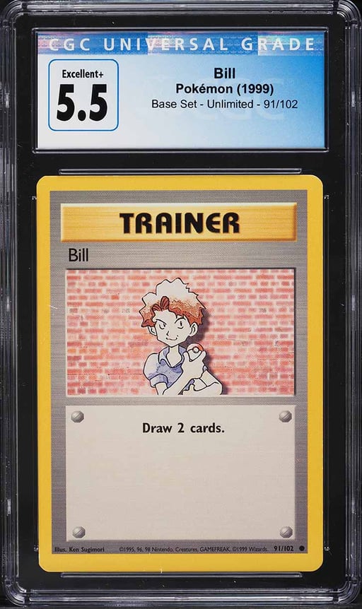 1999 Pokemon Base Set Bill #91 CGC 5.5 EX+