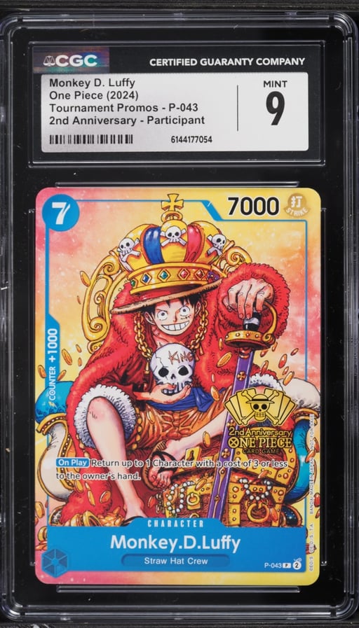 2024 One Piece Tournament Promo 2nd Anniversary Alt Art Monkey D. Luffy #P-043 CGC 9 MINT