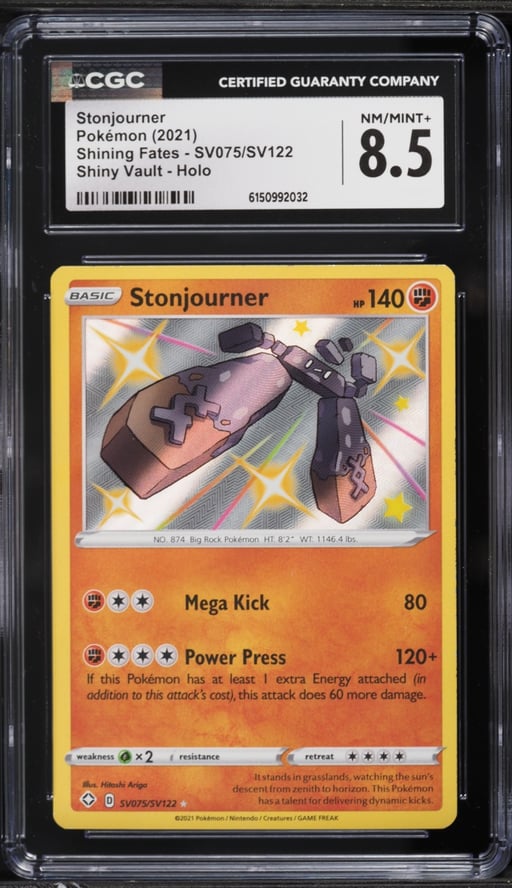 2021 Pokemon Sword & Shield Shining Fates Shiny Stonjourner #SV075 CGC 8.5 NM-MT+