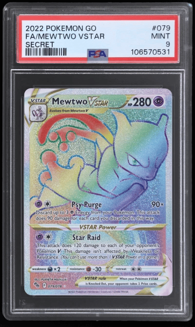 2022 Pokemon Go Secret Rare Mewtwo Vstar #79 PSA 9