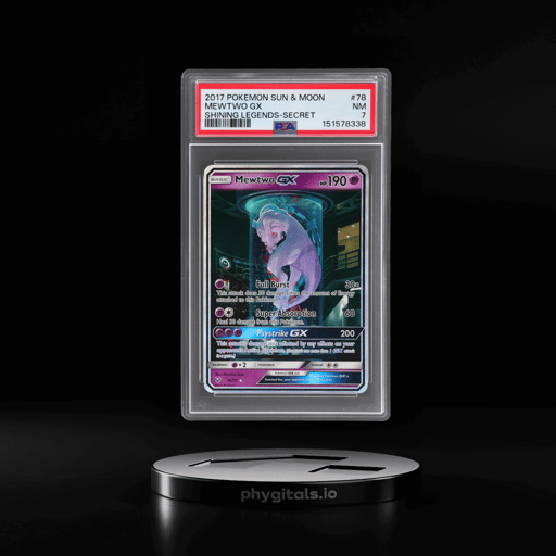 2017 Pokemon Sun and Moon Shining Legends Secret Rare Mewtwo Gx #78 PSA 7
