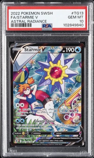 2022 POKEMON SWORD & SHIELD ASTRAL RADIANCE #TG13 FULL ART/STARMIE V PSA 10