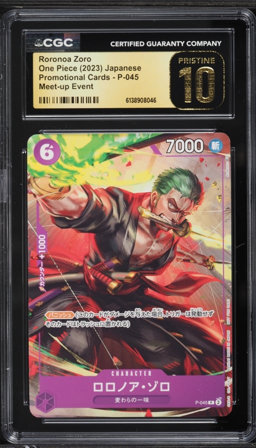 2023 One Piece Japanese Promo Meet-Up Event Alt Art Roronoa Zoro #P-045 CGC 10 PRISTINE