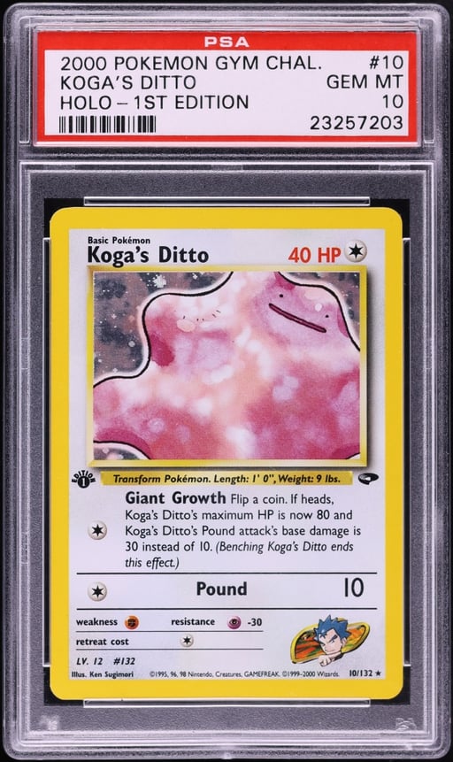 2000 Pokemon Gym Challenge 1st Edition Holo Koga's Ditto #10 PSA 10 GEM MINT