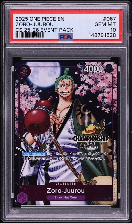 2025 One Piece Championship '25-'26 Event Pack Alt Art Zoro-Juurou #OP05-067 PSA 10 GEM MINT