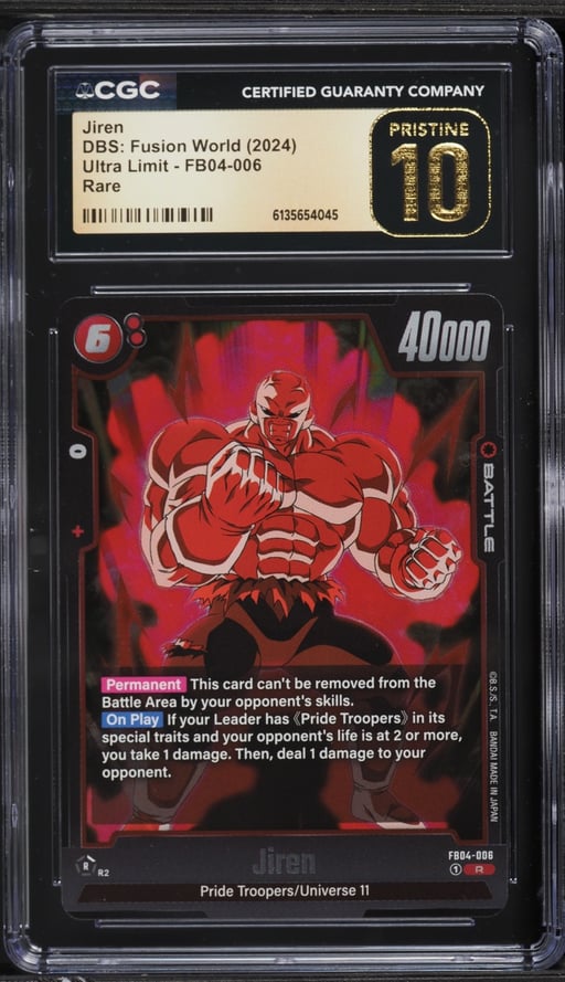 2024 Dragon Ball Super Fusion World Ultra Limit Jiren #FB04-006 CGC 10 PRISTINE