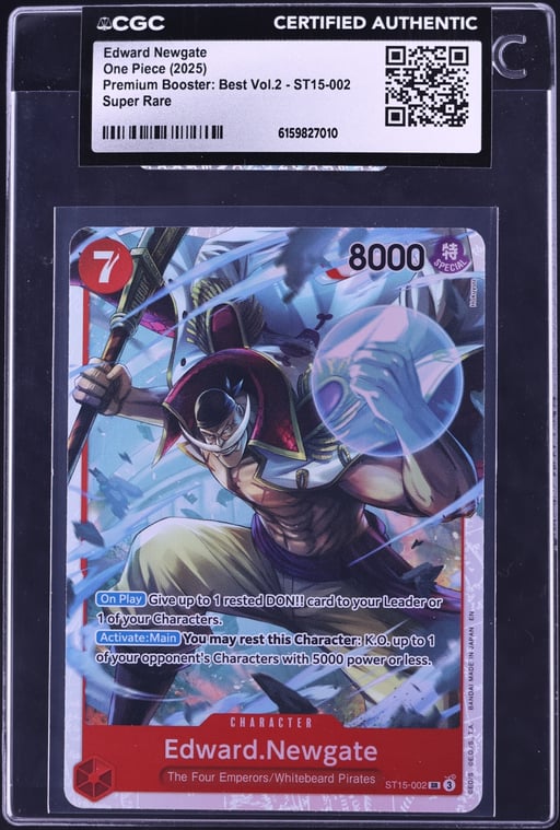 2025 One Piece Premium Booster Best Vol. 2 SR Edward Newgate #ST15-002 CGC AUTH