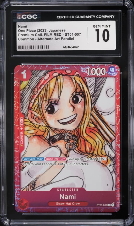 2023 One Piece Japanese Premium Collection Film Red Alt Art Nami #ST01-007 CGC 10 GEM MINT
