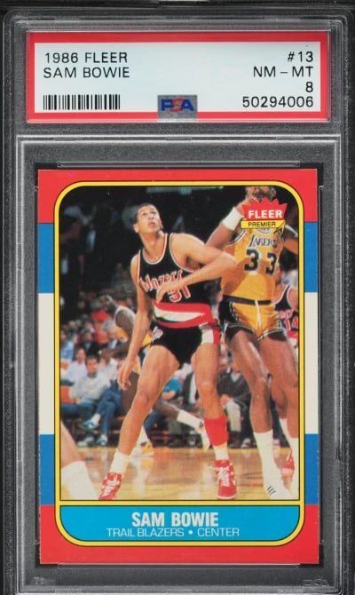 1986 Fleer Basketball Sam Bowie ROOKIE #13 PSA 8 NM-MT