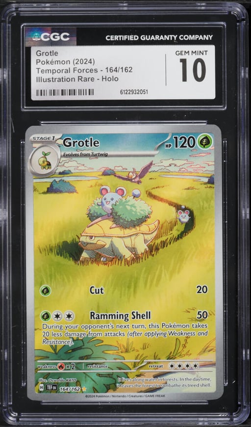 2024 Pokemon Scarlet & Violet Temporal Forces IR Grotle #164 CGC 10 GEM MINT