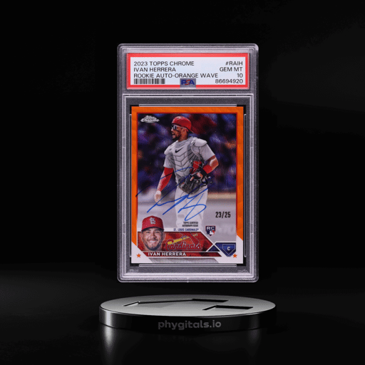 2023 Topps Chrome Orange Wave Refractor Ivan Herrera ROOKIE AUTO /25 #RA-IH PSA 10 GEM MINT
