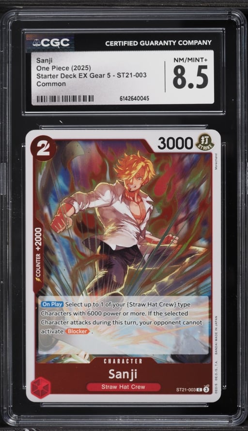 2025 One Piece Starter Deck EX Gear 5 Sanji #ST21-003 CGC 8.5 NM-MT+