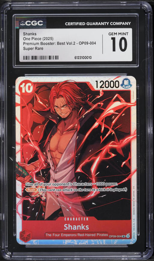 2025 One Piece Premium Booster: Best Vol.2 Shanks #OP09-004 CGC 10 GEM MINT