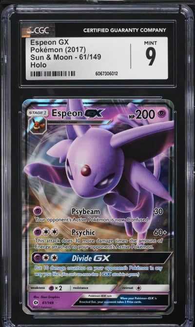 2017 Pokemon Sun & Moon Holo Espeon GX #61 CGC 9 MINT