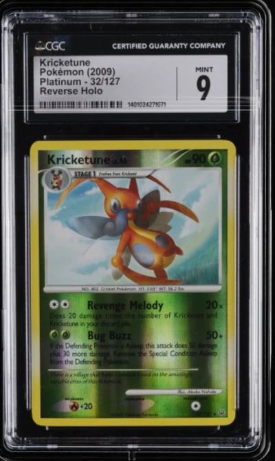 2009 POKEMON PLATINUM #32 KRICKETUNE-REVERSE FOIL CGC 9