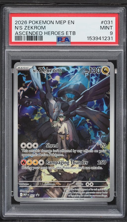 2026 Pokemon Mega Evolution Promo Ascended Heroes ETB N'S Zekrom #031 PSA 9 MINT