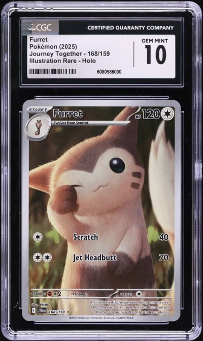 2025 Pokemon Scarlet & Violet Journey Together IR Furret #168 CGC 10 GEM MINT